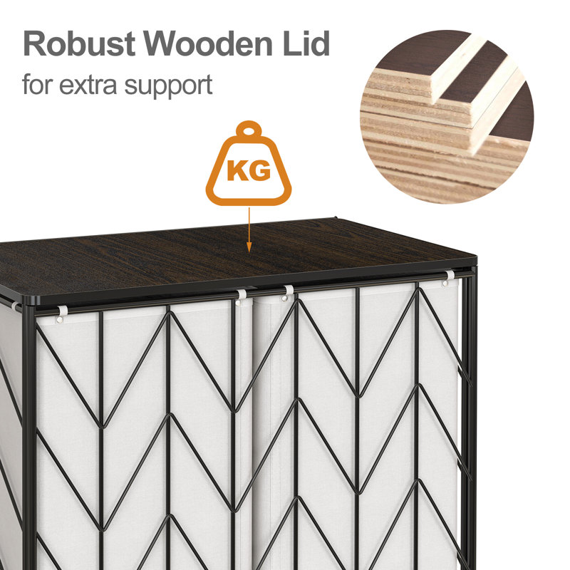 Rebrilliant Kojka Laundry Hamper On Wheels & Reviews Wayfair